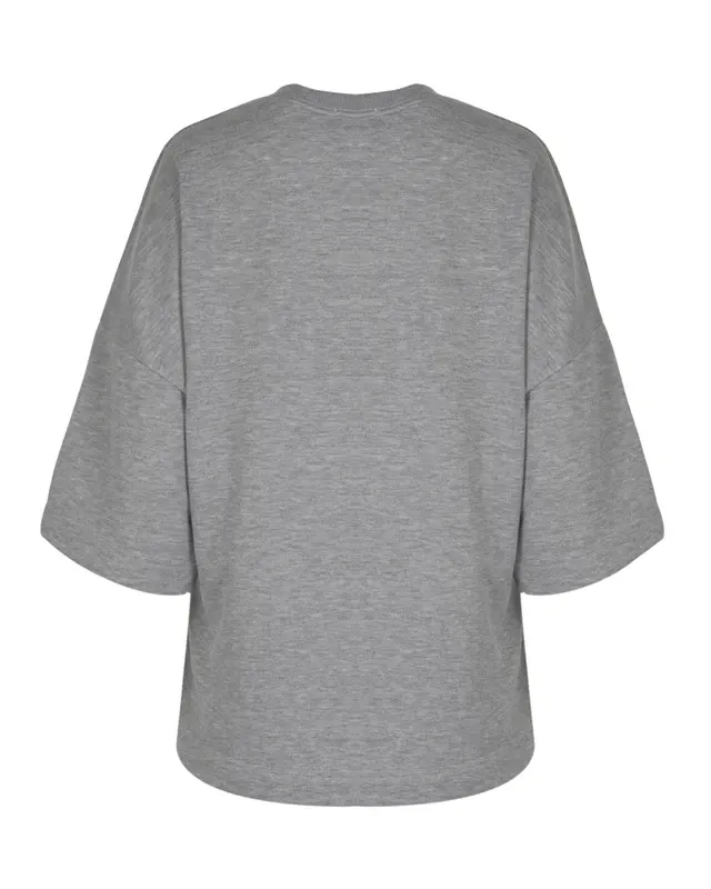 HEARTBLOOM SWEATSHIRT – GREY / Γκρι φούτερ μπλούζα με καρδιά print