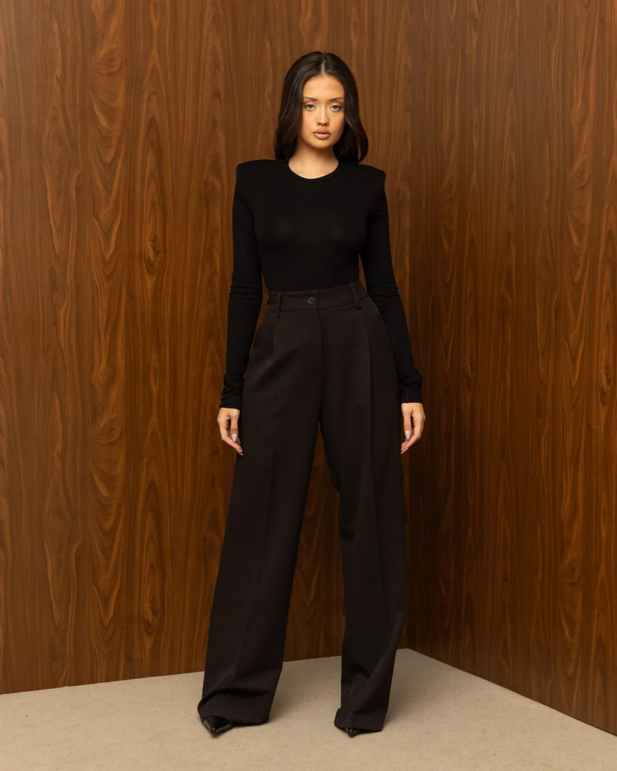 URBAN SOUL PANTS – BLACK / Ίσιο ψηλόμεσο παντελόνι σε μαύρο