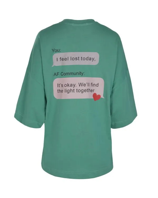 DEAR SELF TEE TEAL – Teal oversized T-shirt με μήνυμα ενσυναίσθησης