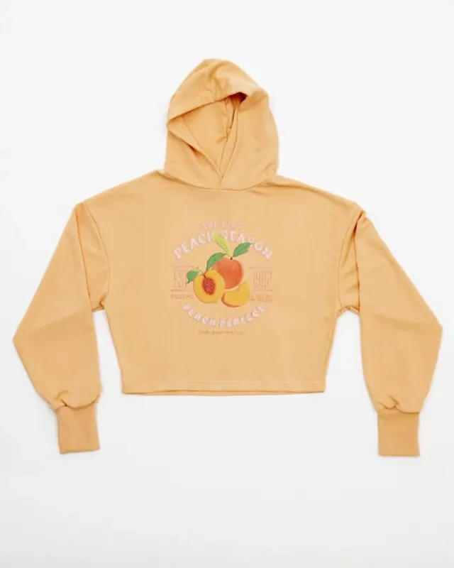 PEACH CROPPED HOODIE