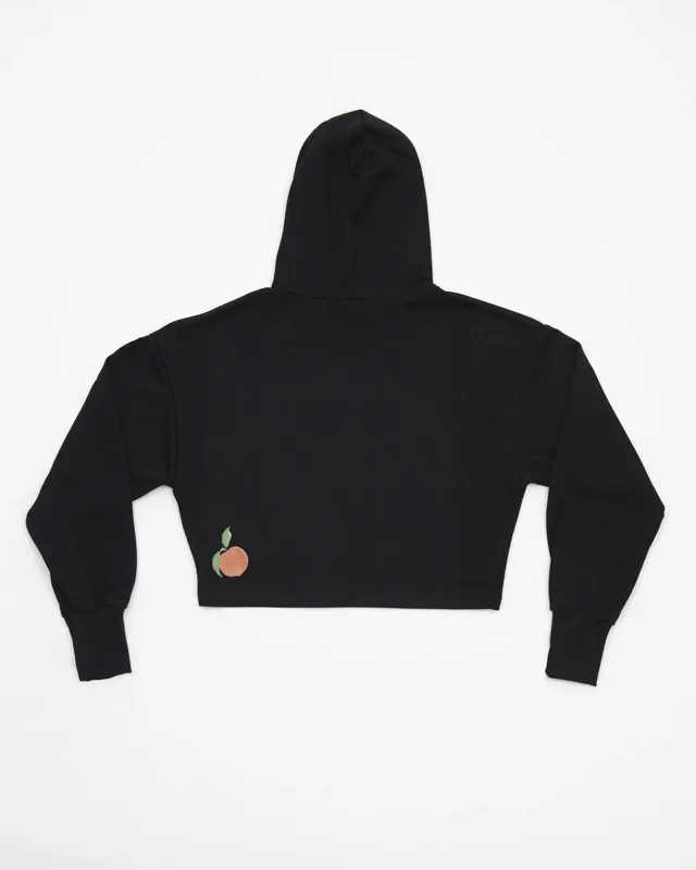 BLACK CROPPED HOODIE