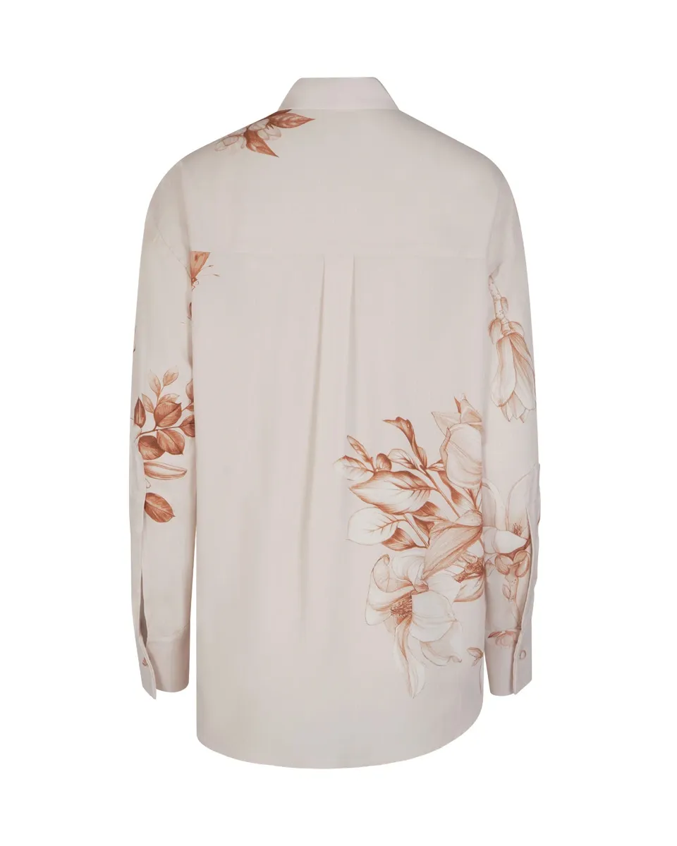 DUNE LILY SHIRT – Πουκάμισο με καφέ floral print