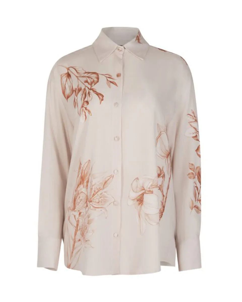 DUNE LILY SHIRT – Πουκάμισο με καφέ floral print